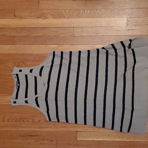 Vince Striped Tank Sz L Split Hem